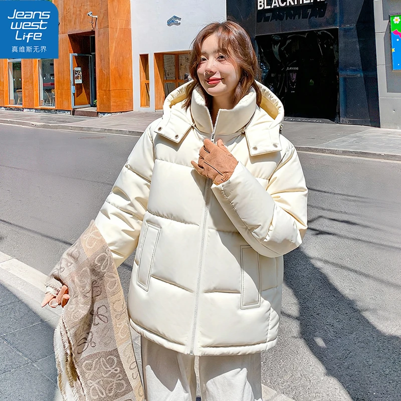 真维斯无界连帽棉服冬款抗寒锁温简约百搭气质宽松舒适日常外套