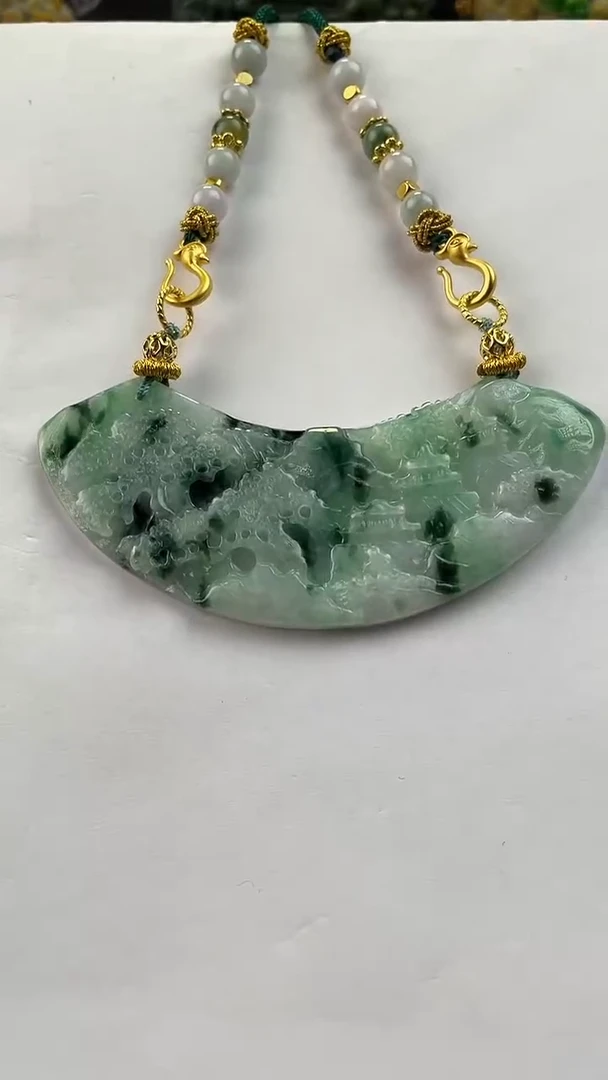 【闪购商品】翡翠颈饰未镶嵌2516(赠链)部分宝贝微瑕主播介绍为准