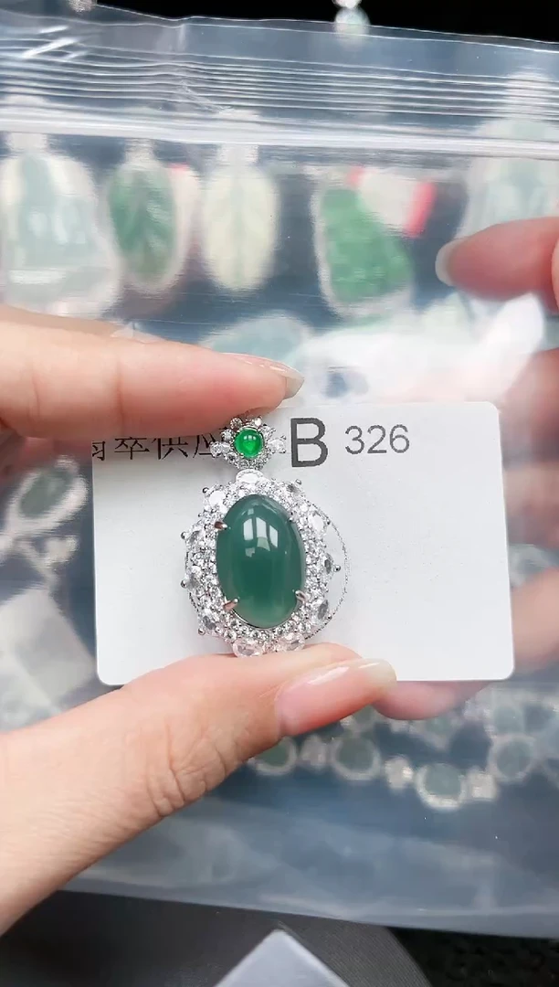 【闪购商品】翡翠颈饰未镶嵌赠皮绳326