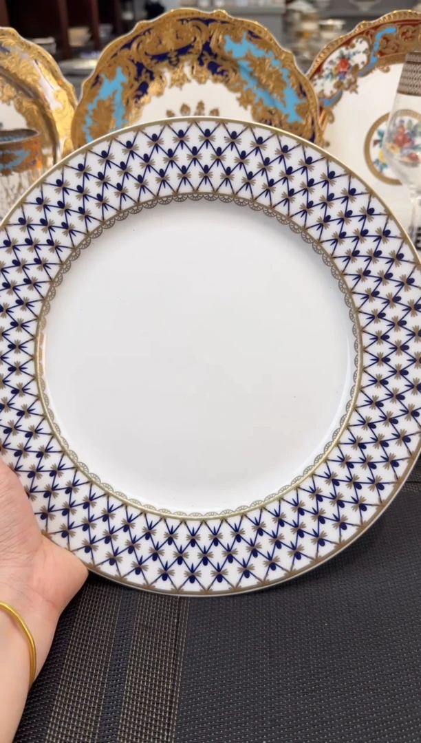 瓷片10.5英寸平盘 哑光金1个