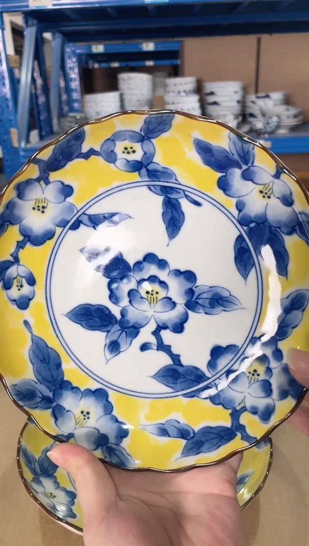 陶瓷A3【2支】19.2CM波浪边深盘