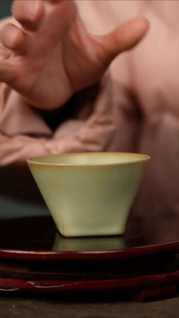 全品 粉青 天圆地方杯