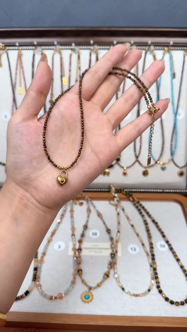 项链钛钢石英质玉锁爱