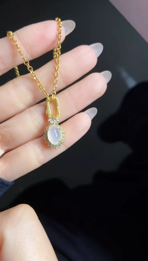 颈饰银S925镶嵌翡翠12