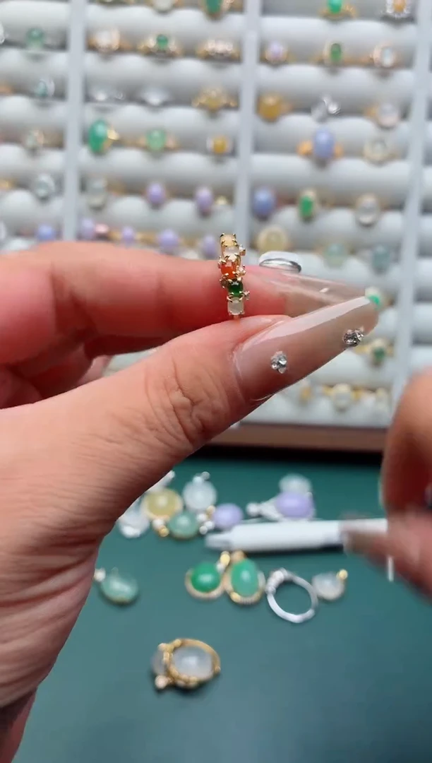 银S925镶嵌戒指翡翠.