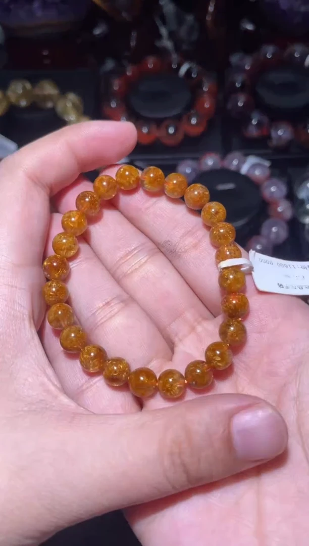 水晶珠宝半成品未镶嵌钛晶花7mm-05