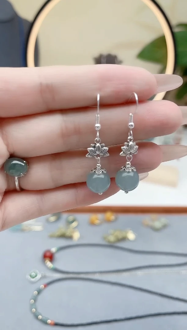 玛瑙/玉髓耳饰银S925镶嵌01