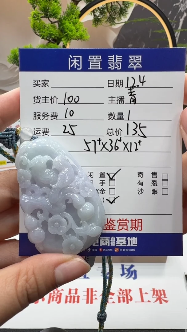 颈饰未镶嵌翡翠挂件