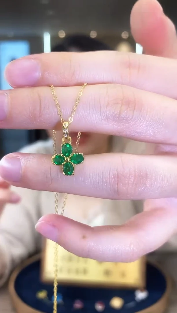 【闪购商品】祖母绿项链银S925镶嵌01