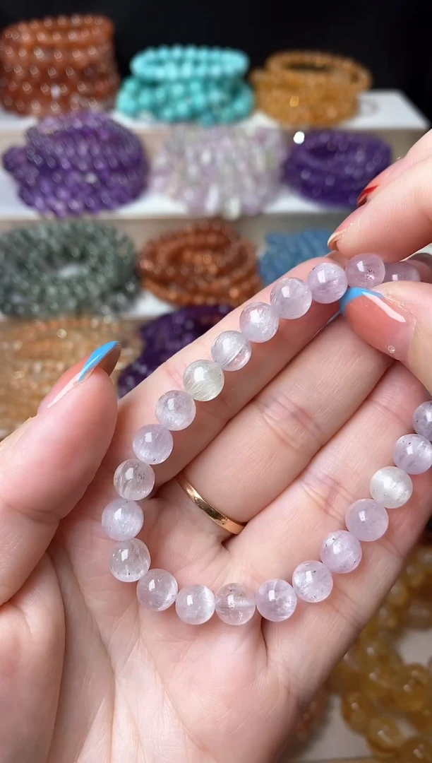 未镶嵌锂辉石手串水*紫锂辉18.1