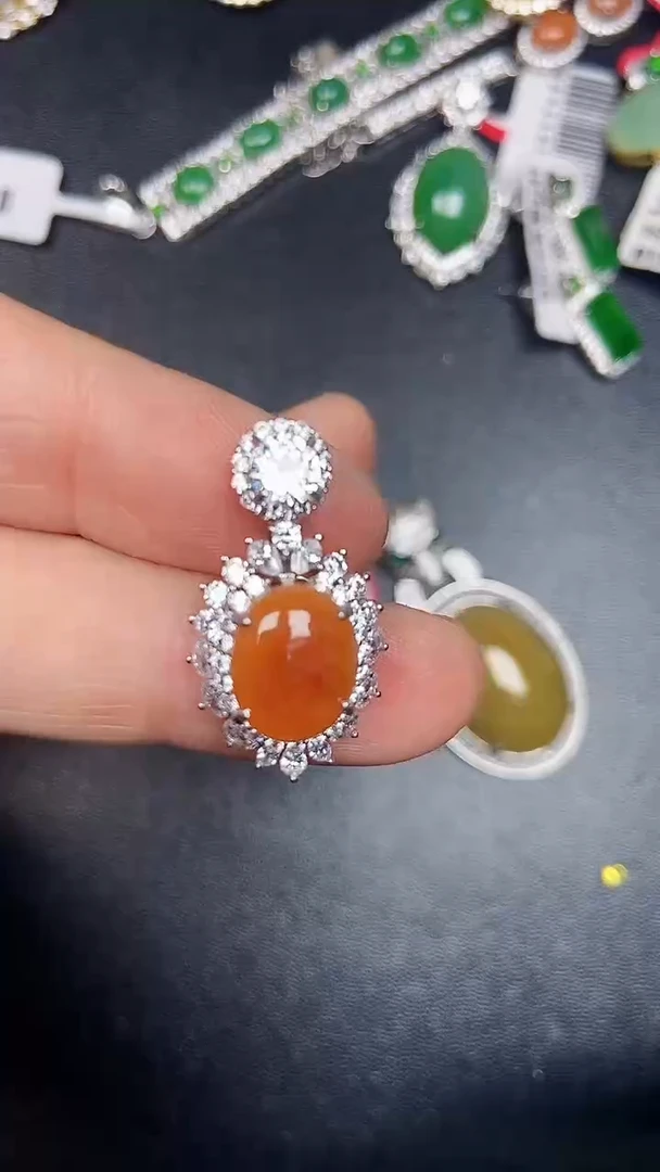 银S925镶嵌戒指翡翠3930