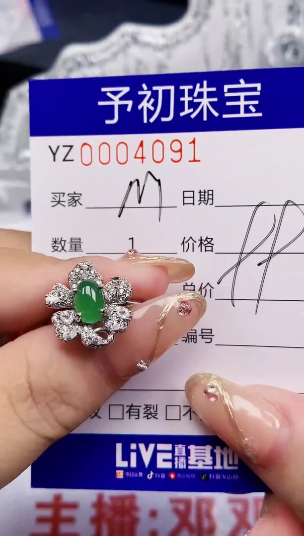 翡翠银S925镶嵌颈饰M**Y4091