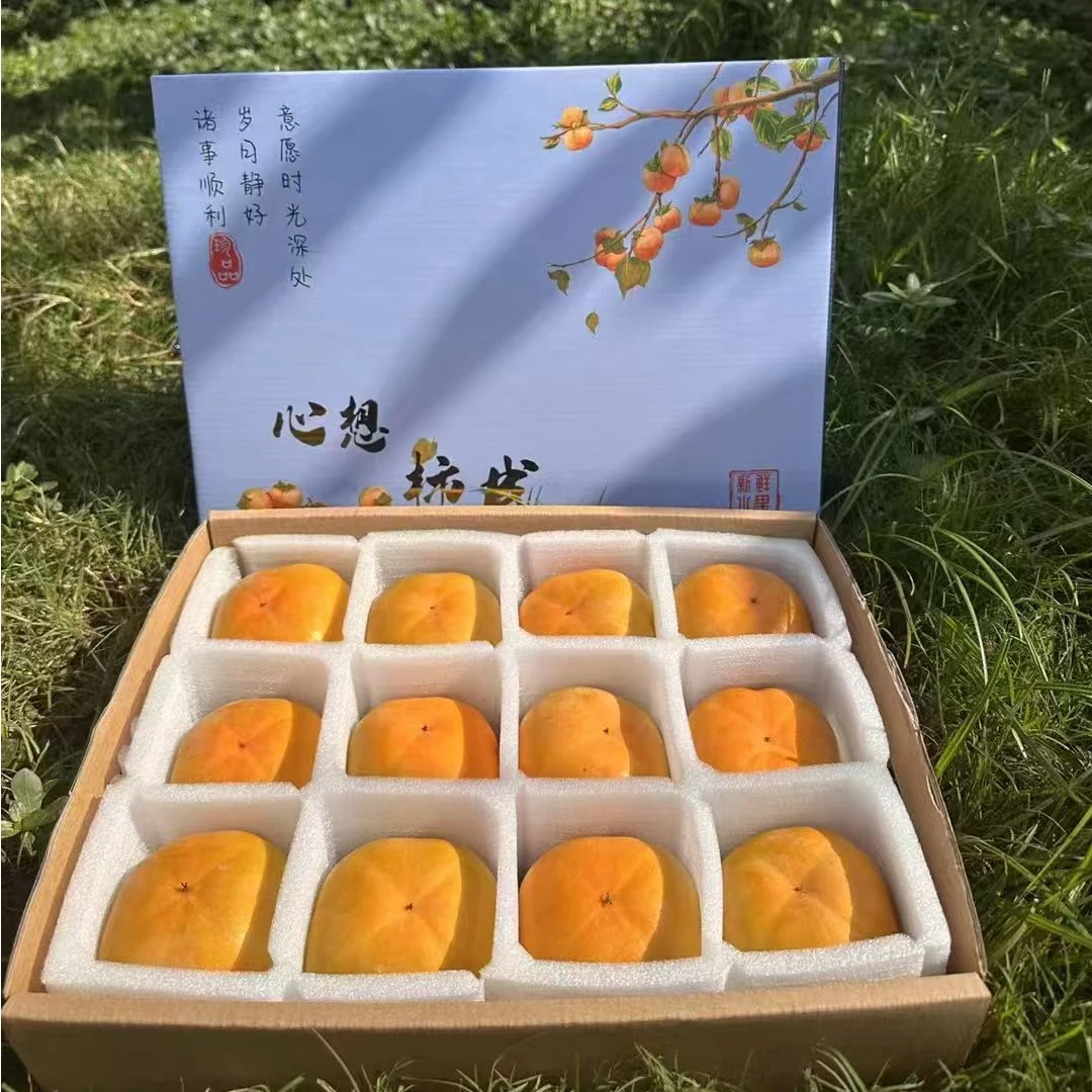 【礼盒装】新鲜采摘云南保山次郎冰糖心脆柿子水果脆柿果园直发包邮