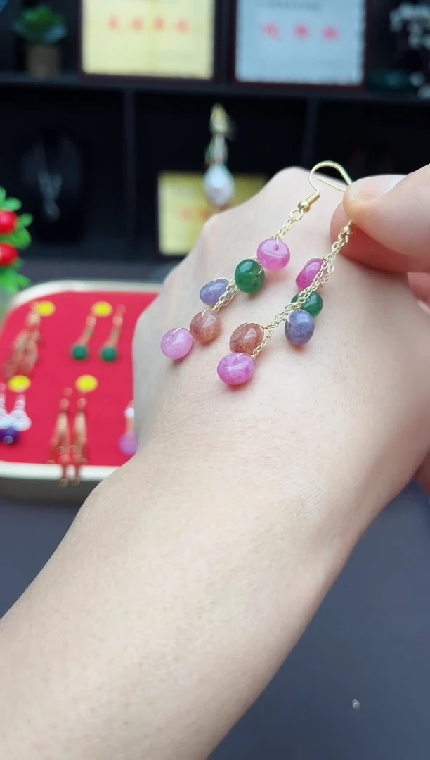 【闪购商品】玛瑙/玉髓耳钉银S925镶嵌9100000