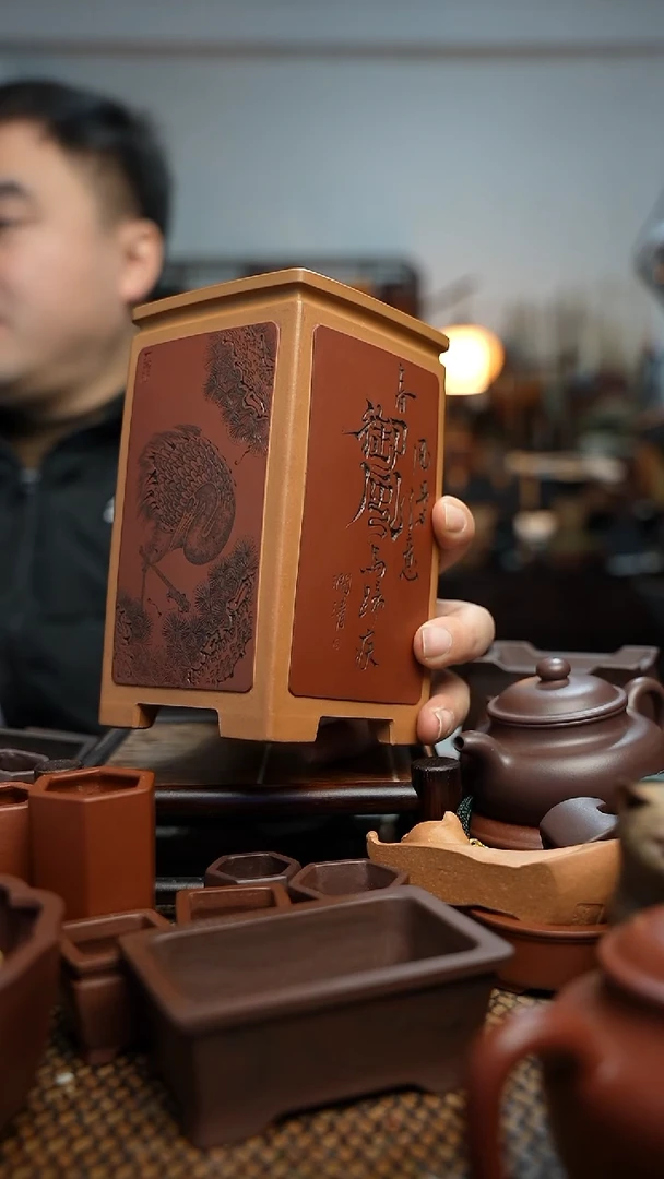 紫砂花盆花*痴長木軒精品紫砂