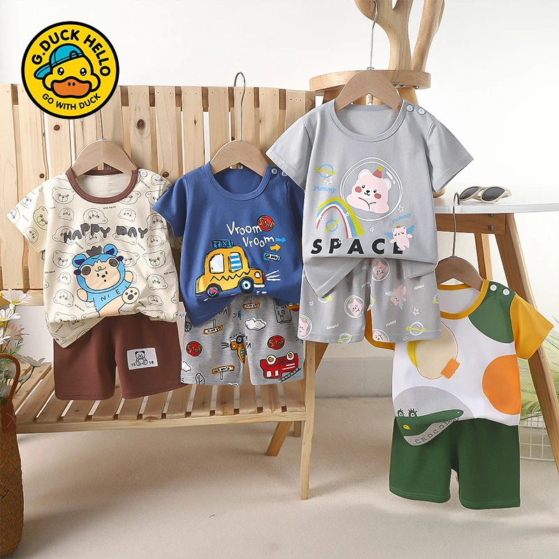 2025儿童短袖套装夏季纯棉男童衣服薄款新款女童t恤夏装宝宝童装