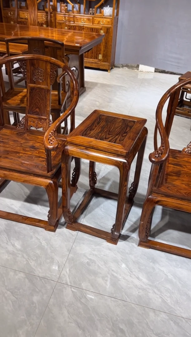 木皇宫椅三件套家具