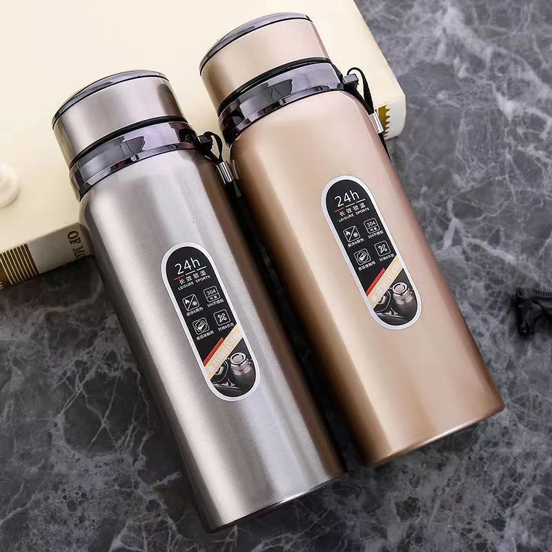 大容量吊带保温杯户外车载旅行杯超强保温