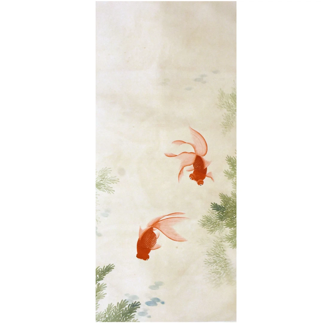 HM0879 鱼藻图 64×33cm 纸本立轴 1.9平尺