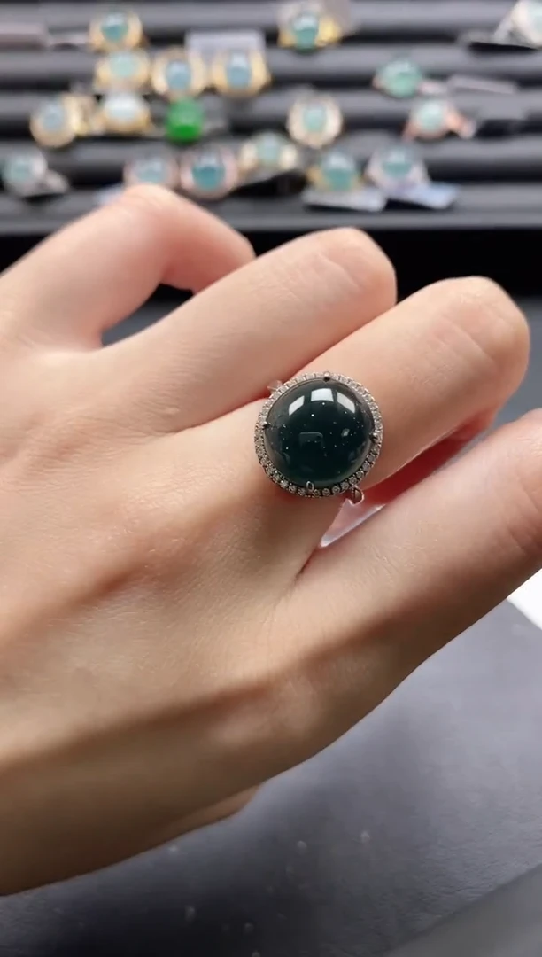 【闪购商品】翡翠戒指银S925镶嵌1111