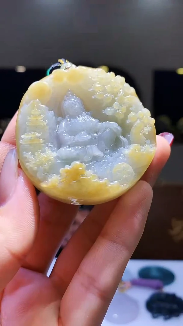 【闪购商品】定制翡翠未镶嵌1002hm-毛货挂件21