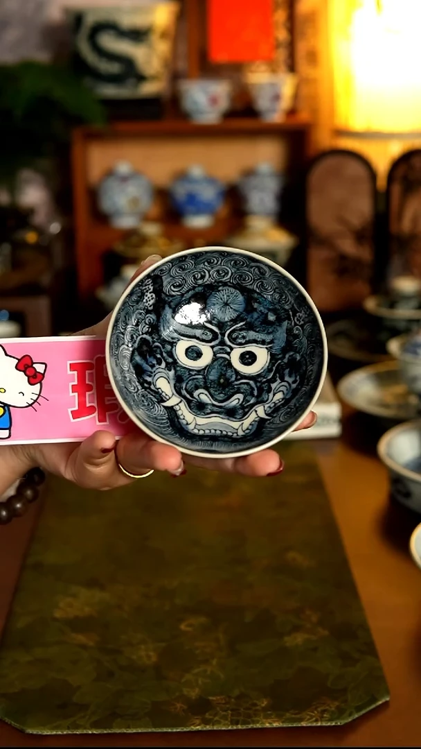 盖碗陶主人杯狮子景德镇