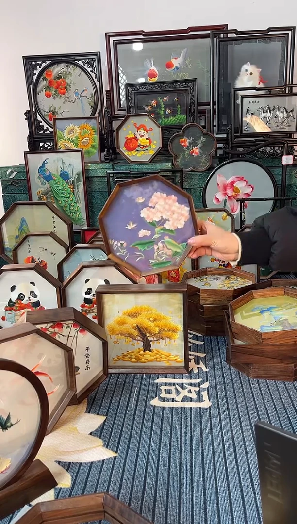 织绣纯手工刺绣摆件