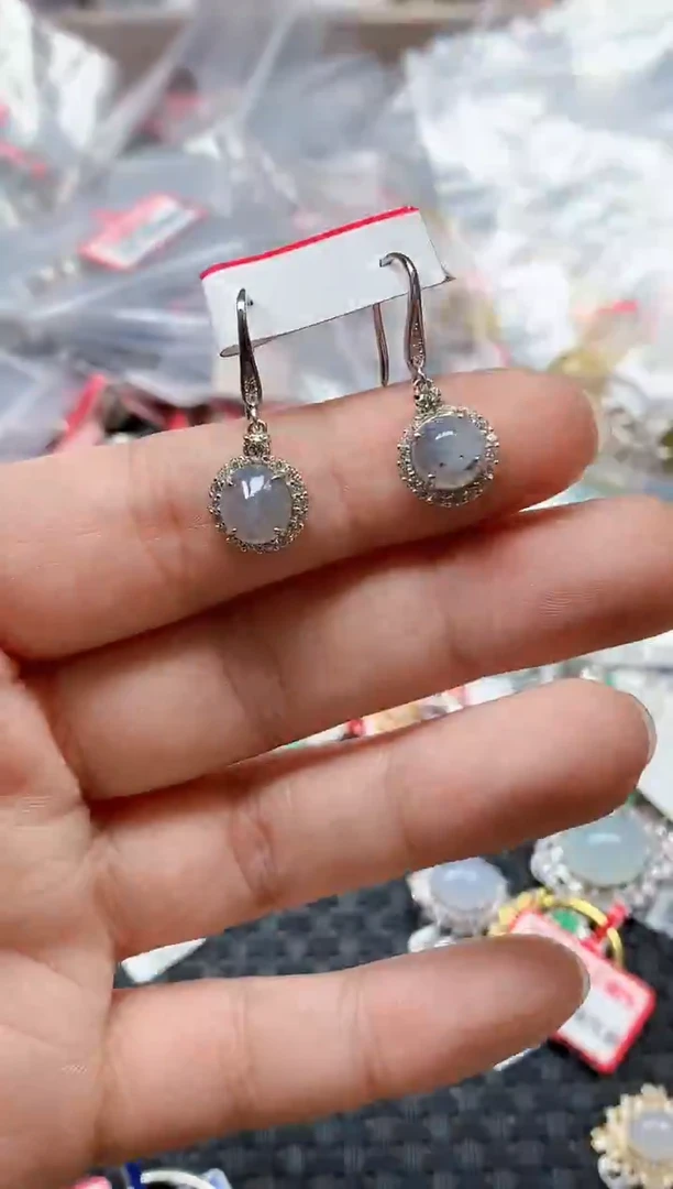 银S925镶嵌戒指翡翠天然A货缅甸翡翠