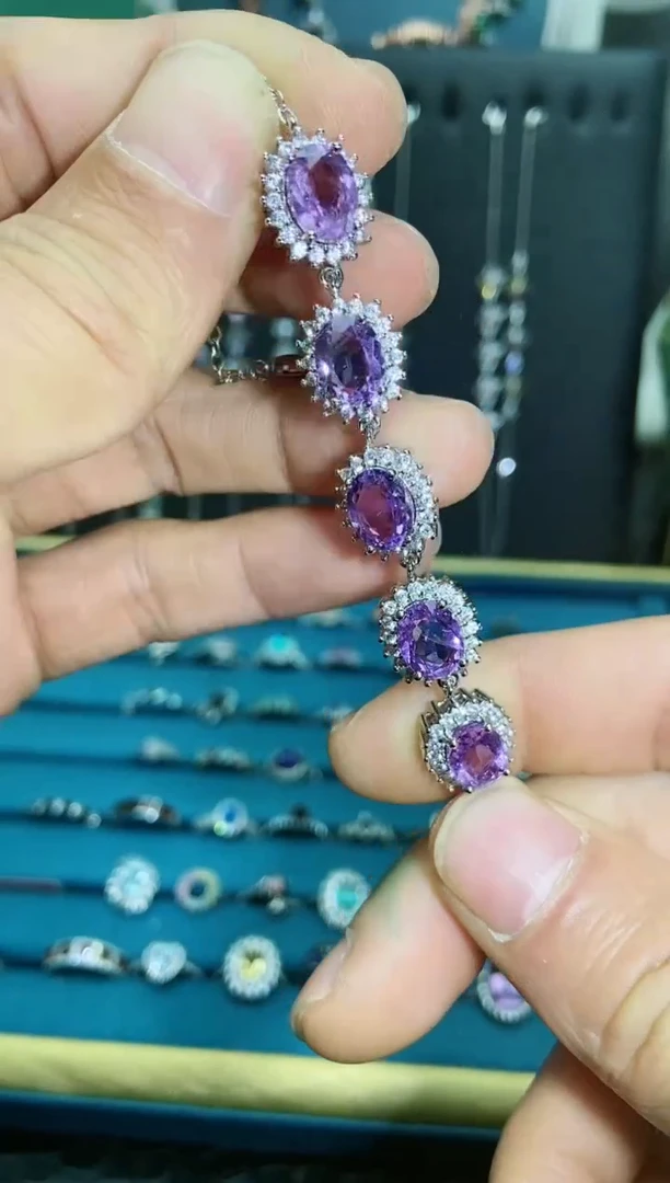 【闪购商品】紫晶手链银S925镶嵌11212
