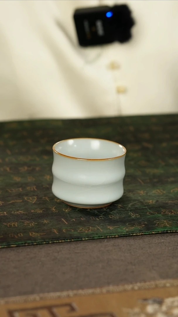 善窑厂汝窑月白竹节主人杯