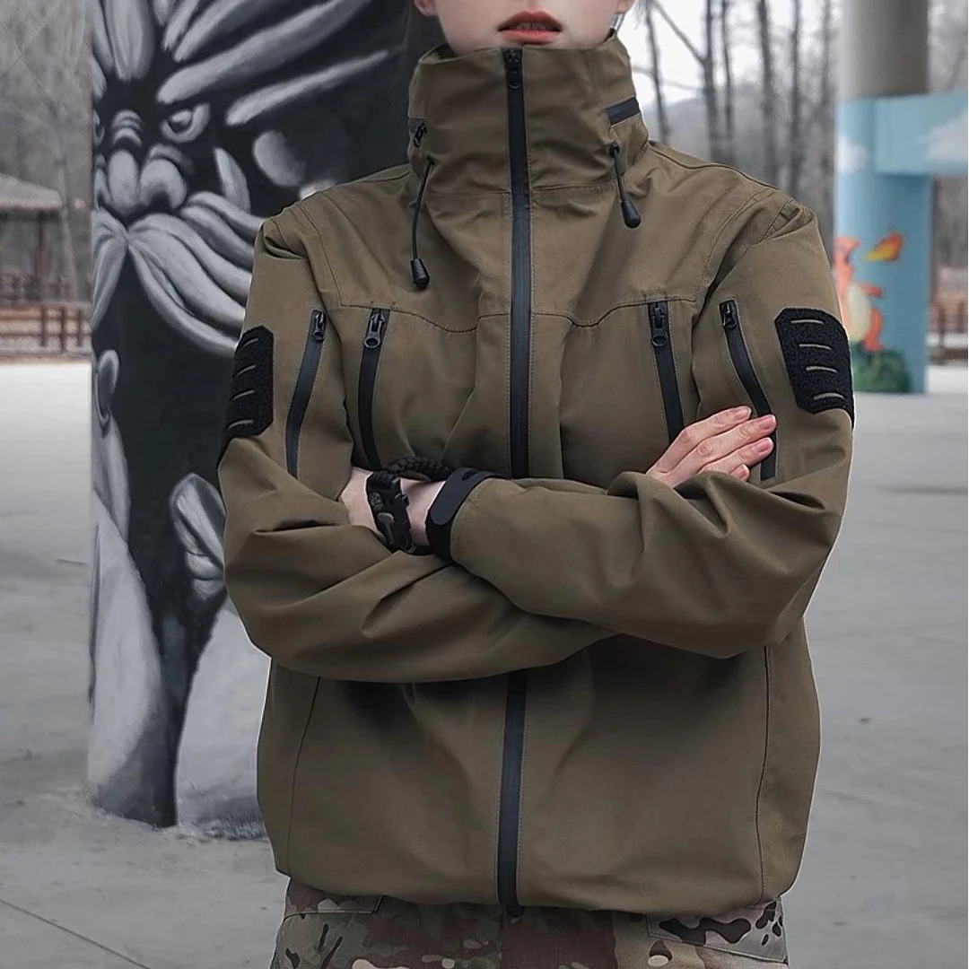 gen2春秋男休闲硬壳防水透气男士夹克连帽防风外套硬壳男款