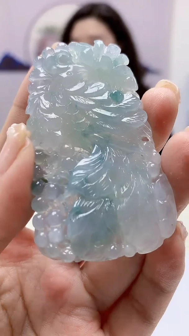 【闪购商品】定制翡翠未镶嵌4829ms-毛货挂件凤凰56