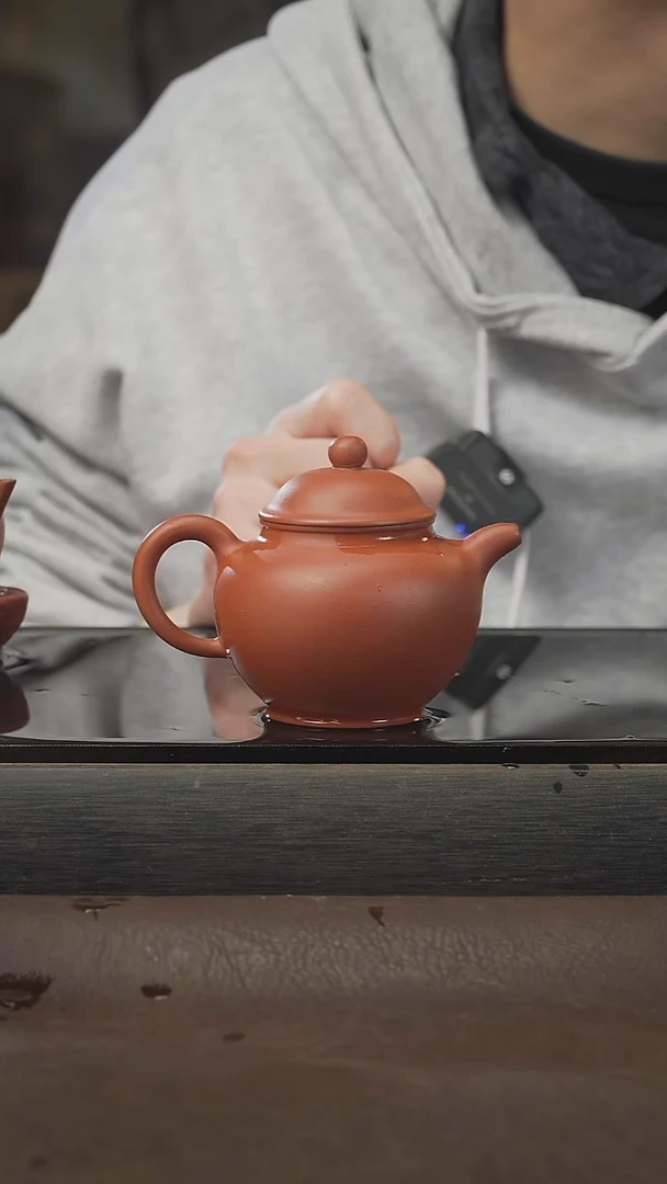 茶壶紫砂微瑕，掇只，朱泥，170cc
