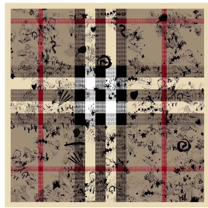 奢凌羊【经典格纹】135*135女士印花春季百搭丝毛围巾方巾时尚ol