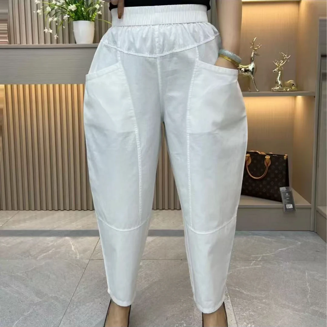 春款时尚新款大码宽松休闲宽松百搭显瘦纯色哈伦裤