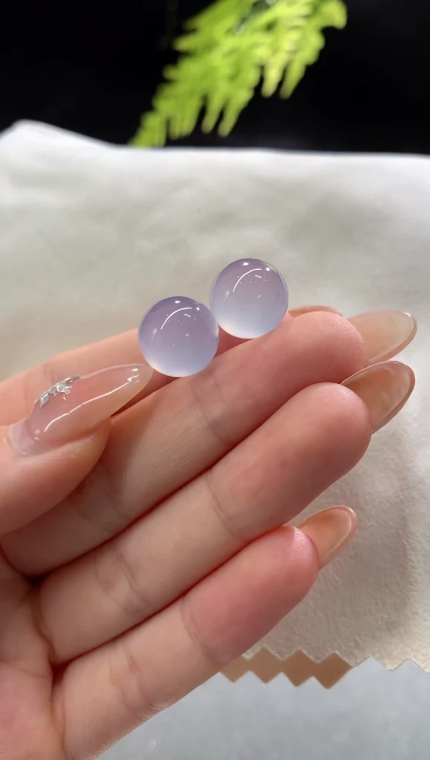 散珠翡翠翡翠散珠一对卡12.5/12.6