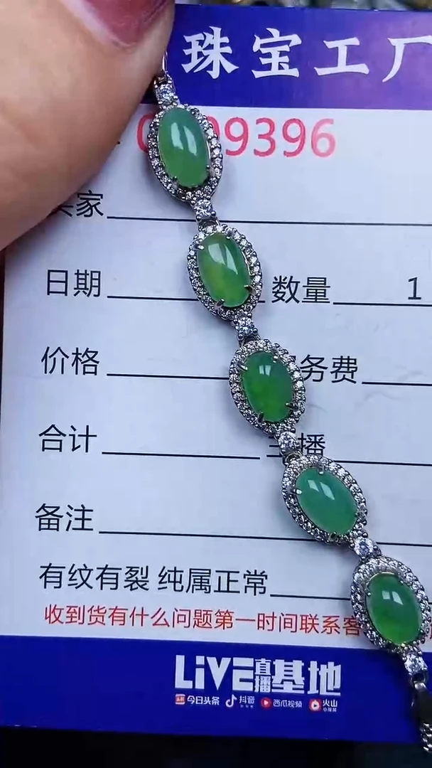 翡翠银S925镶嵌颈饰9396