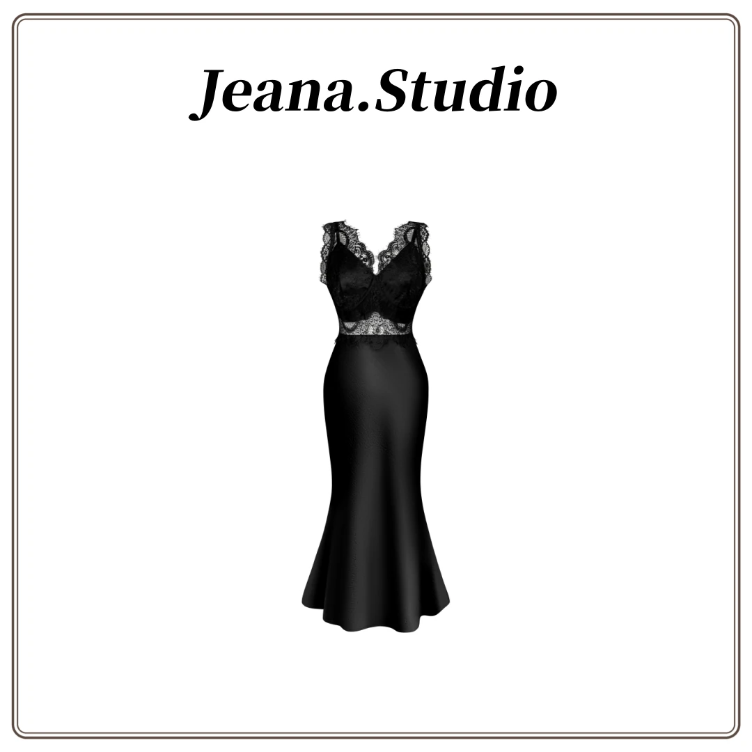 【Jeana.Studio】原创设计蕾丝镂空长款鱼尾背心连衣裙