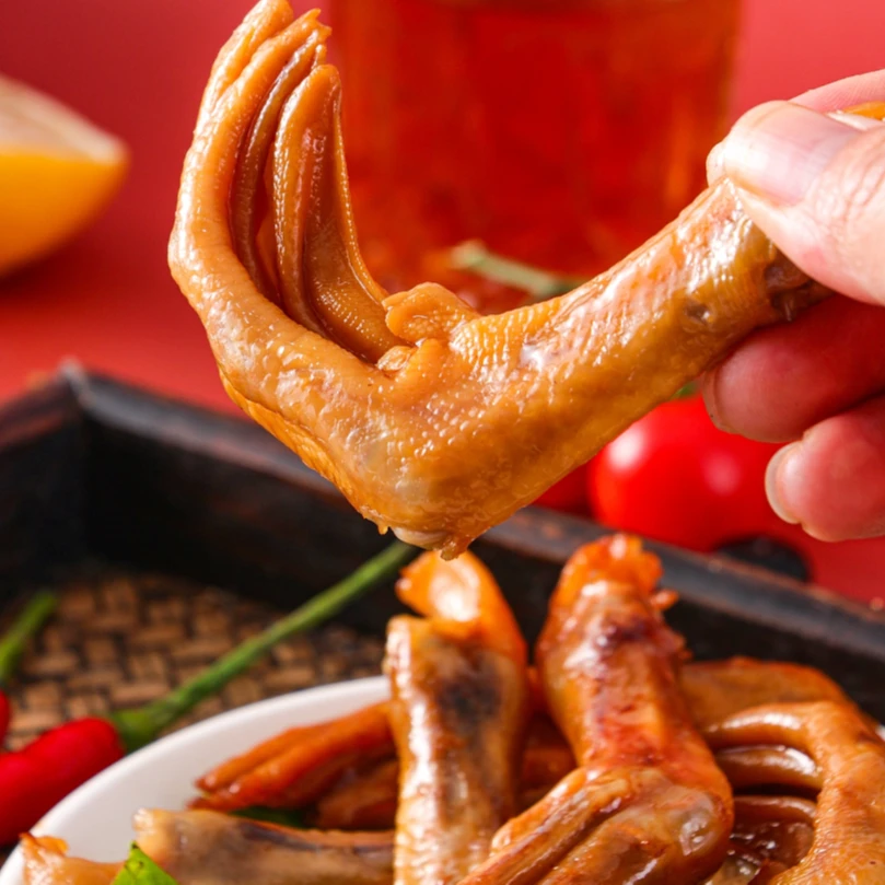 贵州唐家板鸭鲜卤鸭爪即食原味鸭掌熟食卤味休闲追剧零食120克袋