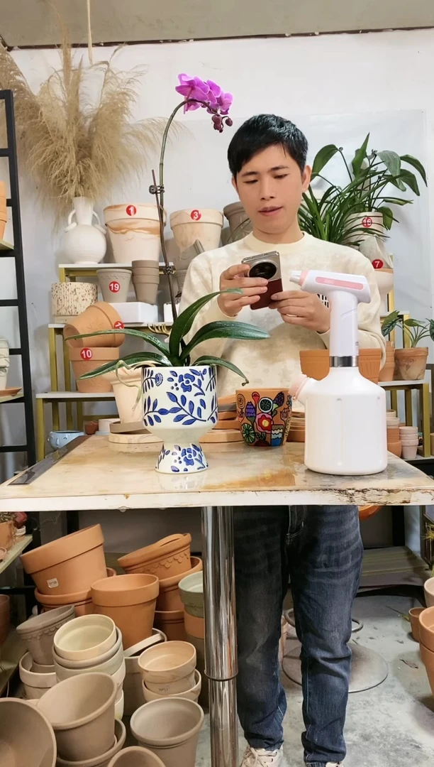 【闪购商品】红陶11*16青花酒杯 无孔 1盆无托