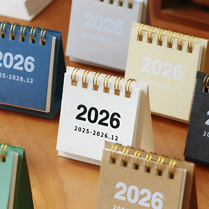 2026年卡通可爱简约迷你小台历创意小日历本学生桌面装饰摆台摆件