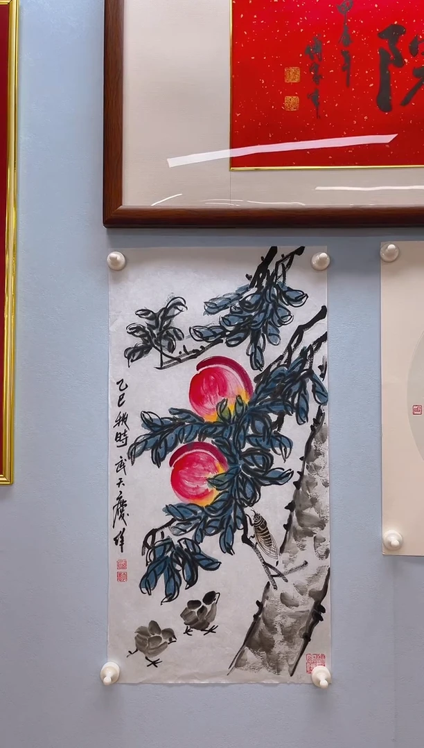 国画武天庆老师双寿图