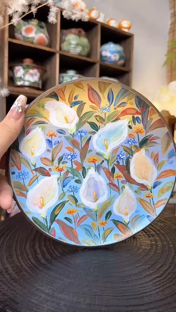 【闪购商品】石一马蹄莲大茶盘