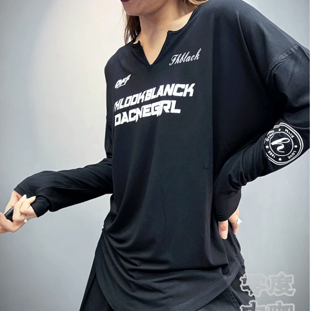 8910款印花T恤长袖宽松时尚运动休闲