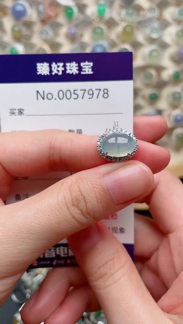 翡翠戒指银S925镶嵌.