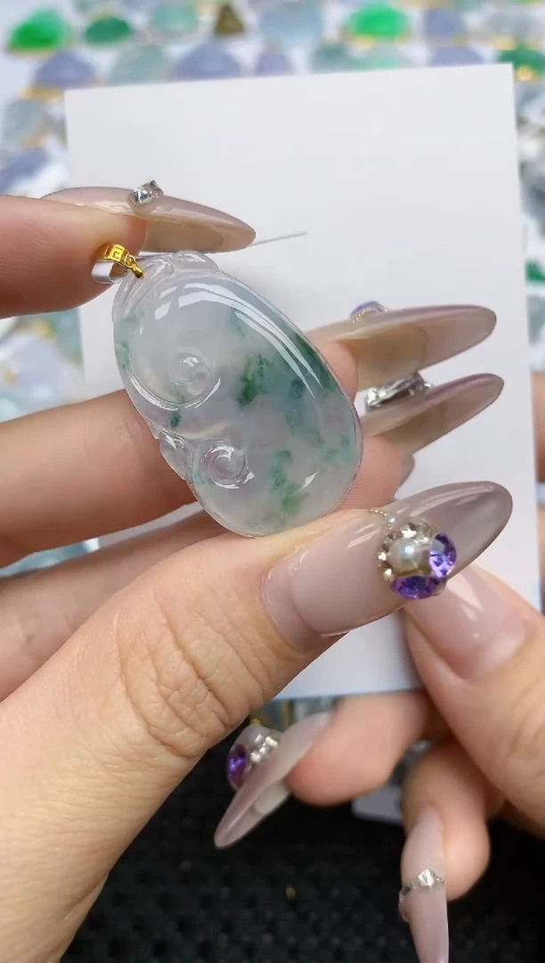 翡翠挂件18K金镶嵌172   天然翡翠A货