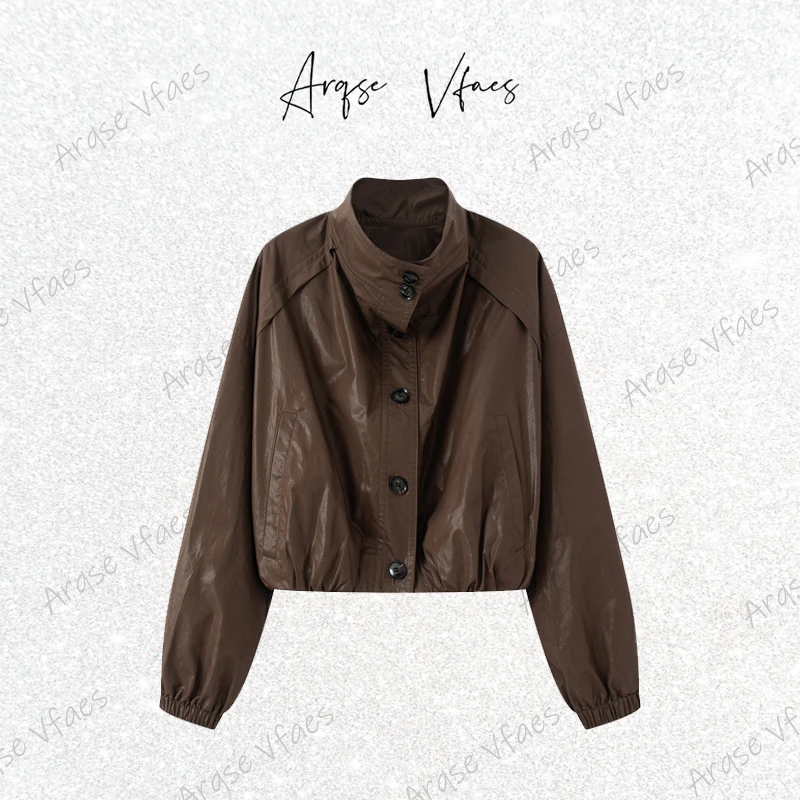 [ARQSEVFAES正品]—2025秋款休闲立领百搭气质短外套上衣AR103019