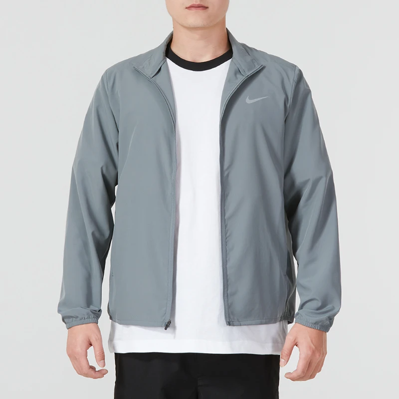 NIKE耐克夹克上衣男秋季新款运动立领灰色梭织外套FB7500-084