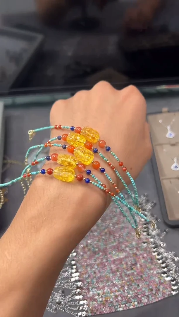 合金琥珀手链琥珀手链 多样性发一