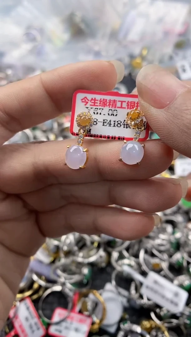 银S925镶嵌戒指翡翠111---5